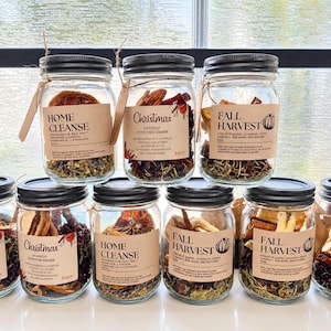 Handcrafted Simmer Pot Jars, Natural Home Fragrance, Cozy Home Gift