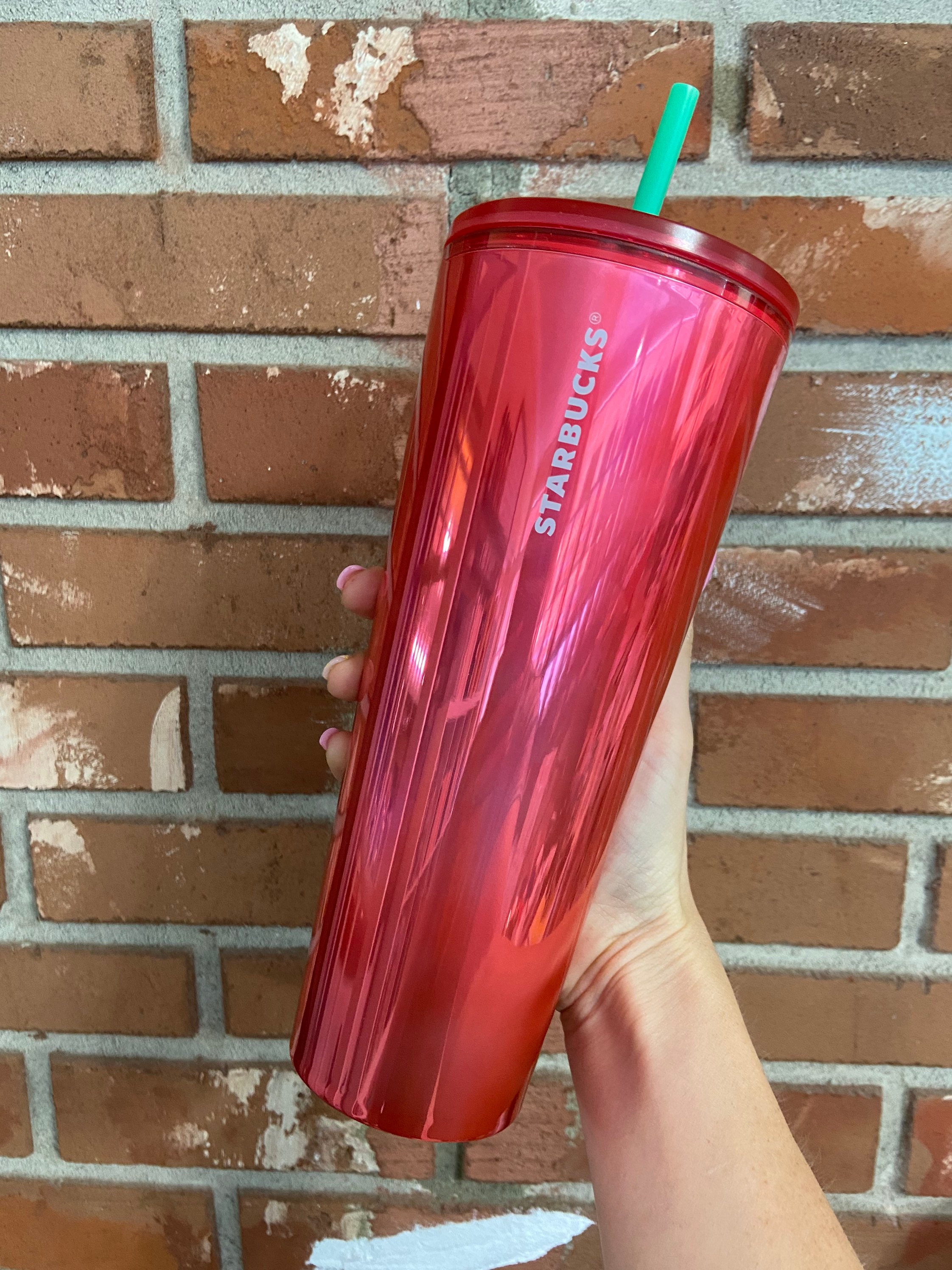 Starbucks Acrylic 2021 Winter Holiday Red Jeweled Tumbler Cold Cup 24oz  Christmas