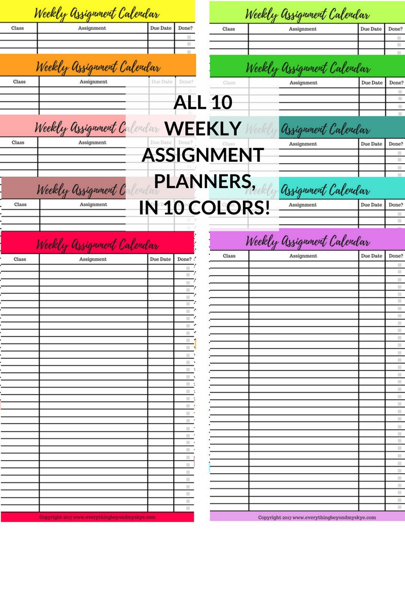 Student Planner Bundle Homework Tracker Pdf Student Planner