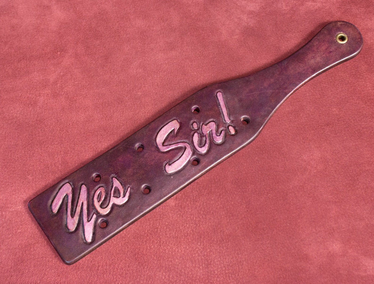 Yes Sir/yes Ma'am Leather Spanking Paddle A Etsy