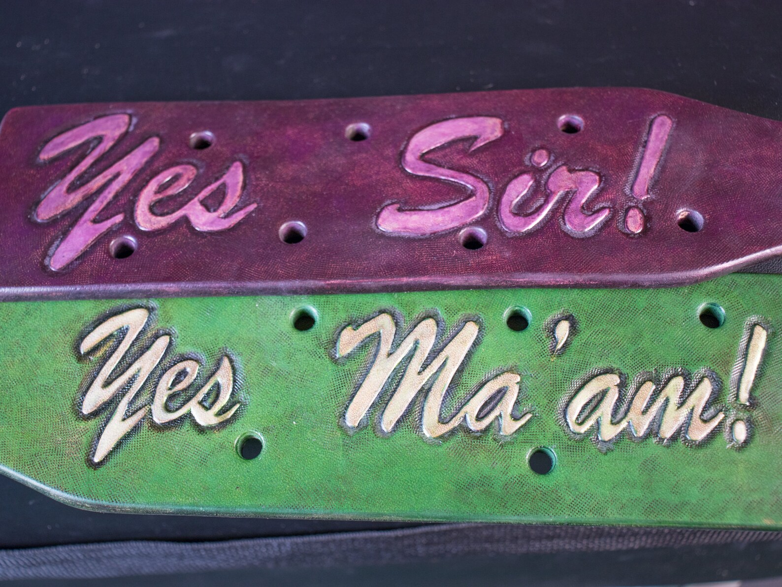 Yes Sir/yes Ma'am Leather Spanking Paddle A Etsy