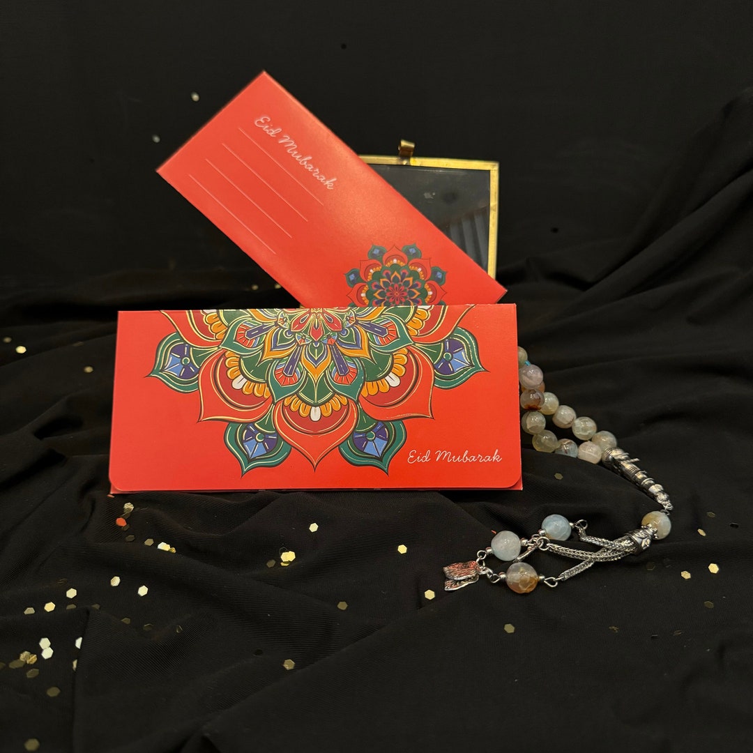 Islamic Art Eid Envelopes - Vibrant Design for Eidee Money - Brightred ...