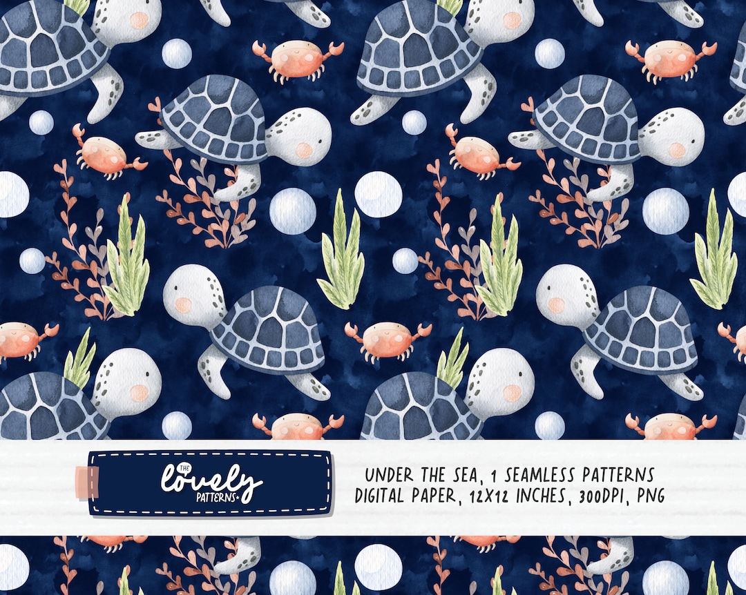 Under the Sea Seamless Digital Pattern, Seamless Paper Prints, Ocean ...