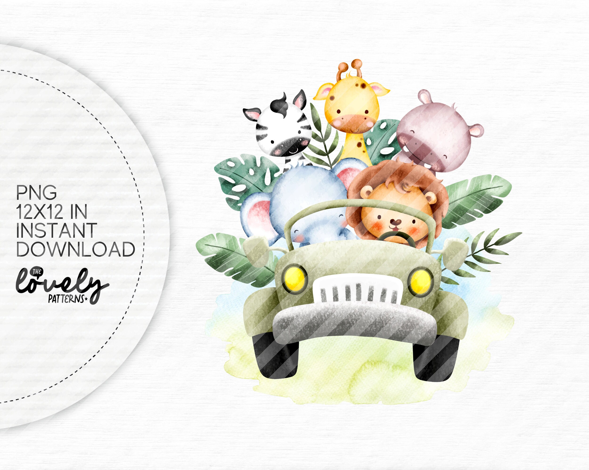 Safari Drive Printable PNG, Safari File Sublimation, Safari Kids Birthday, Safari Kids Clipart ...