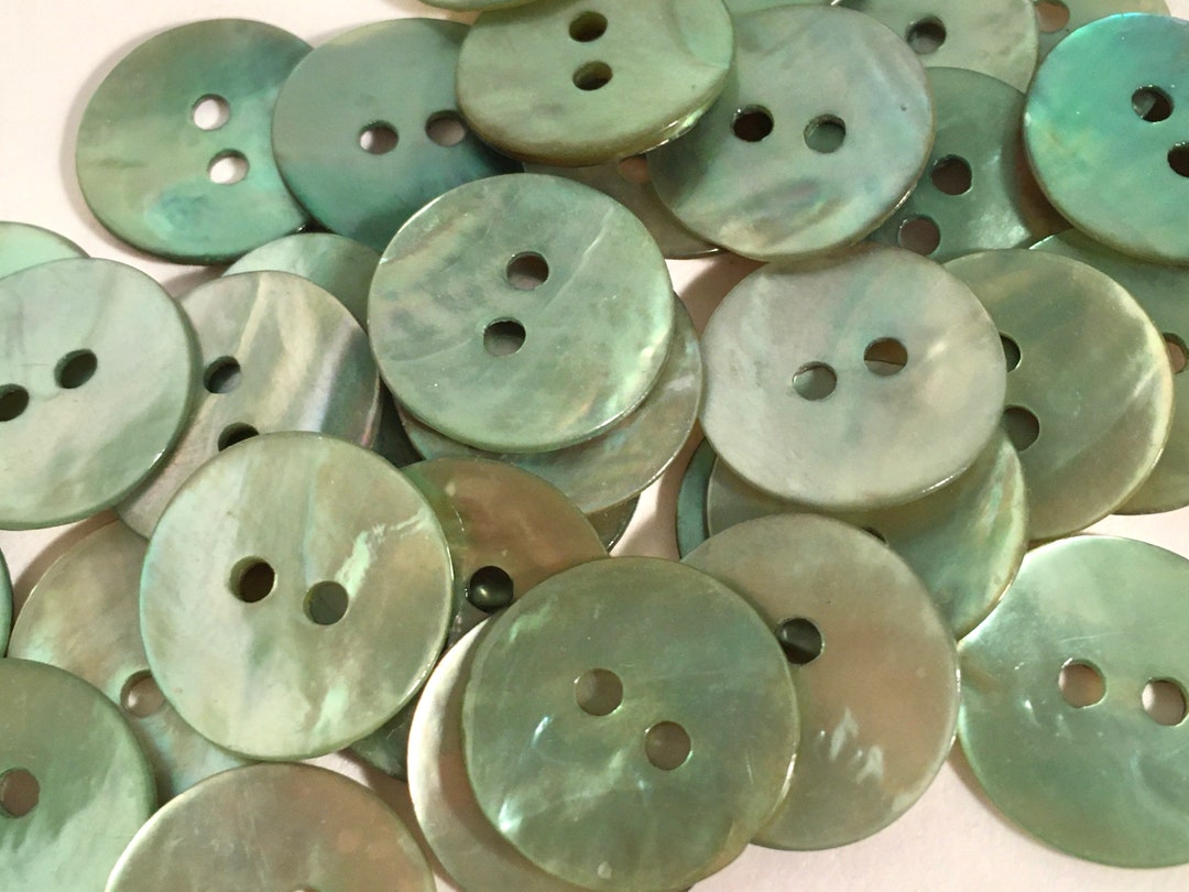 Dyeable Shell Button 2-hole Shell Buttons (natural and Dyed) Mussel - 35 Buttons - Available ...