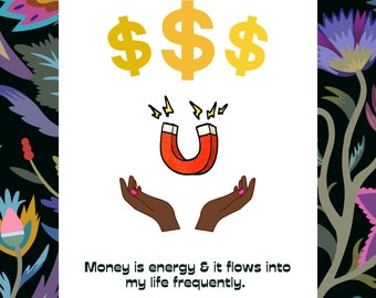 Money Affirmation Wall Art | Wall Quote | Poster | Screensaver | Affirmation | Motivation | Manifest | Manifestation | Instant Download