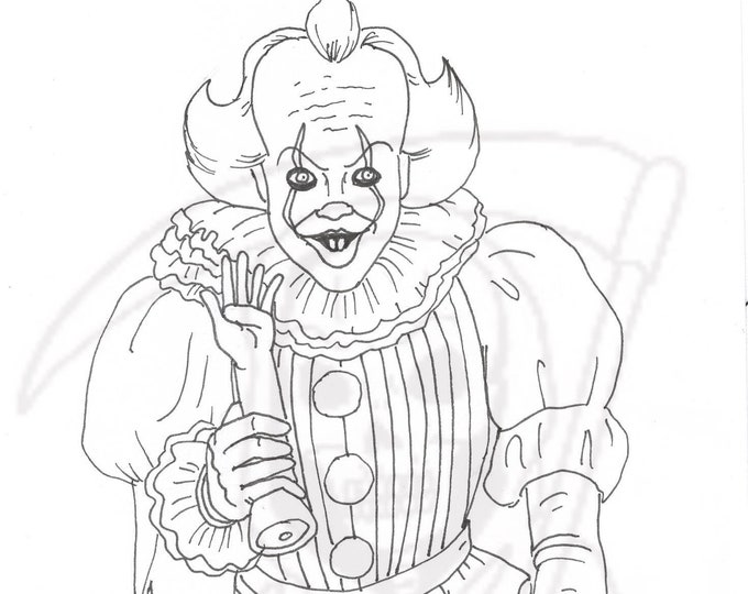 Pennywise Coloring Page It Creepy Clown - Etsy