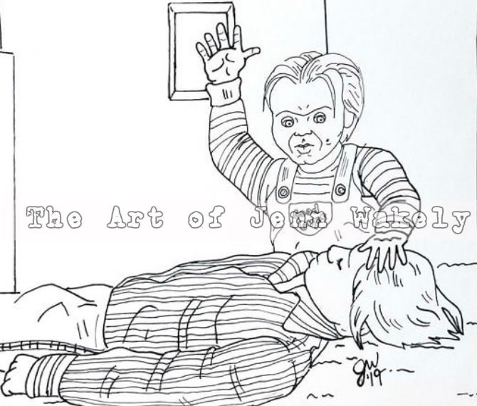 Juego de niños página para colorear Andy y Chucky - Etsy México