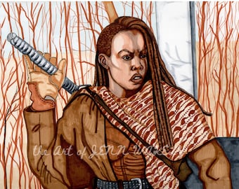 Michonne, The Ones Who Live, Fan Art, Sticker, The Walking Dead