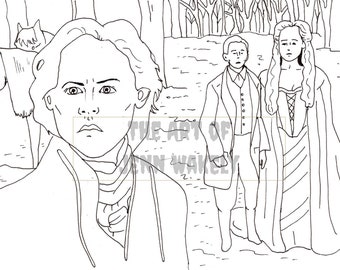 Sleepy Hollow Coloring Page, Fan Art, Digital Download