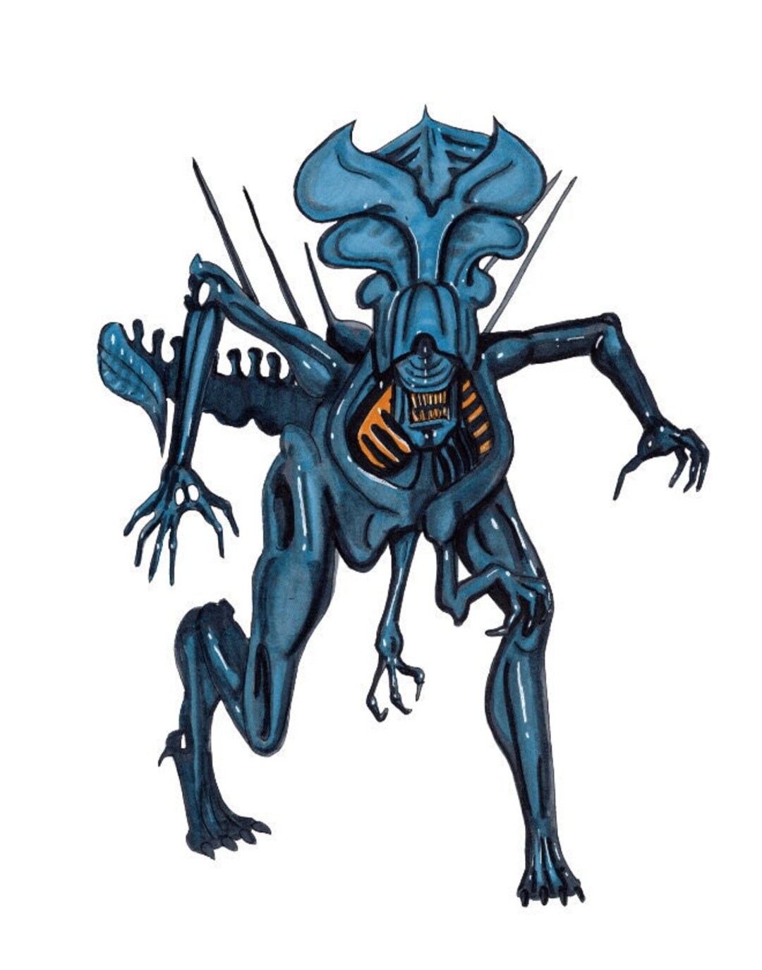 Xenomorph Aliens Queen Sticker, Fan Art Etsy