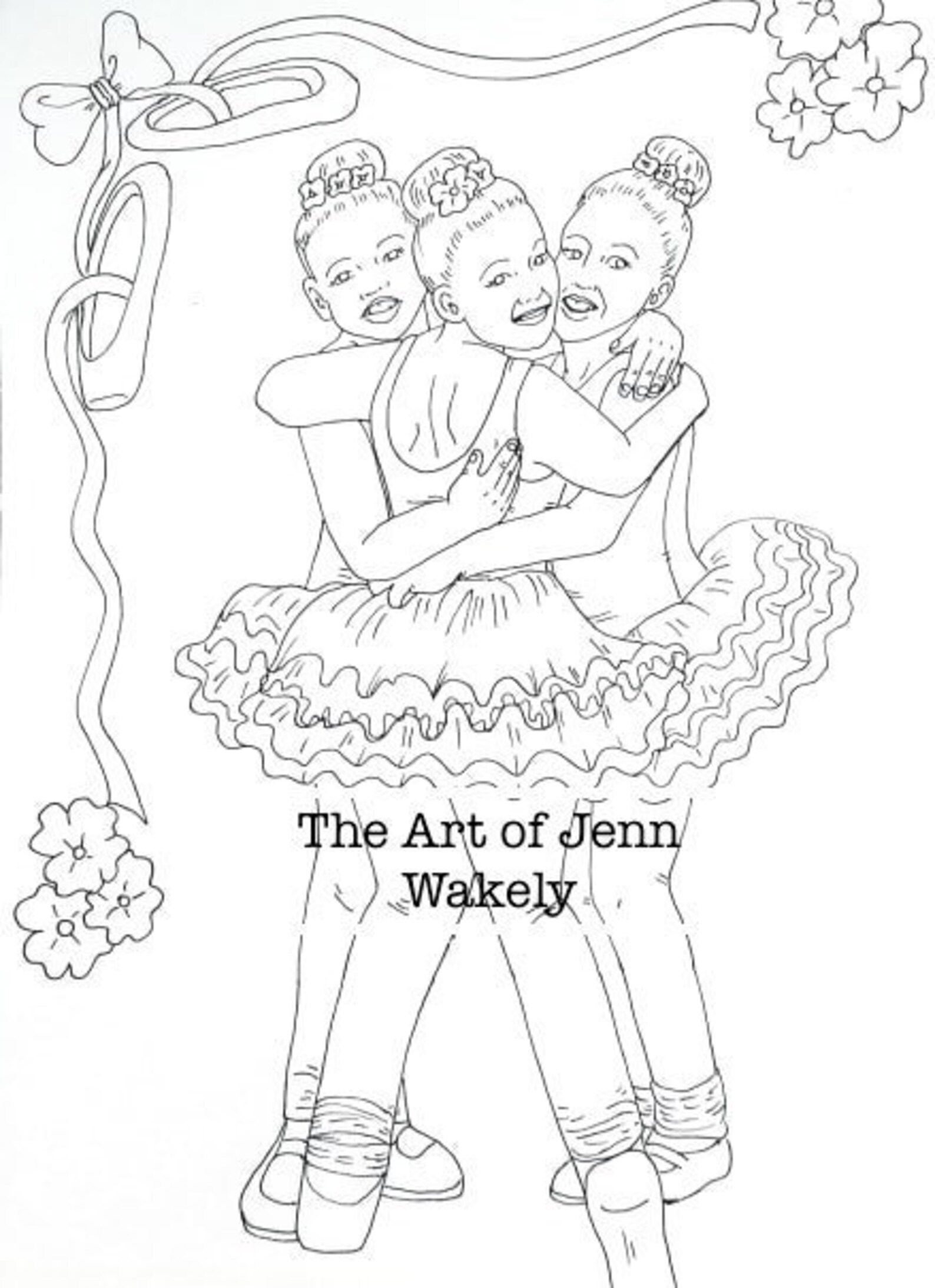 ballet girls, coloring page, cute