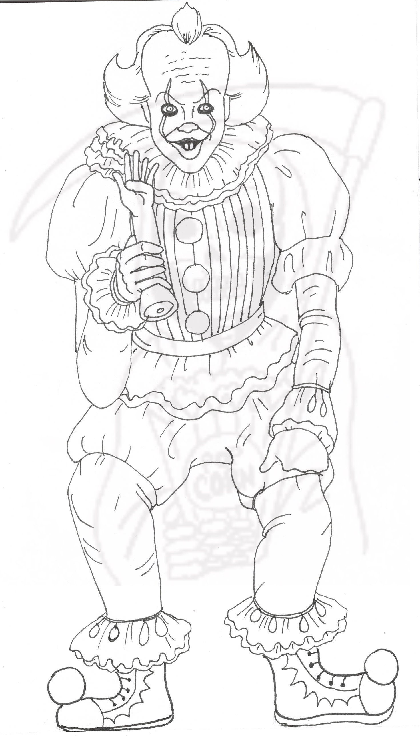 pennywise coloring page it creepy clown etsy canada coloriage nains de couleur bleu russe