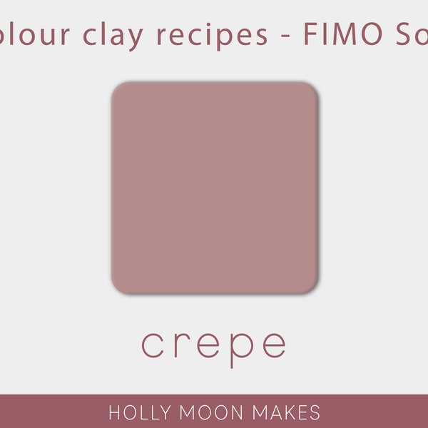 Recette de couleur d'argile polymère - FIMO Soft - Crêpe - Mélange de couleurs d'argile - Palette en sourdine - Recette de couleur d'argile gris rose