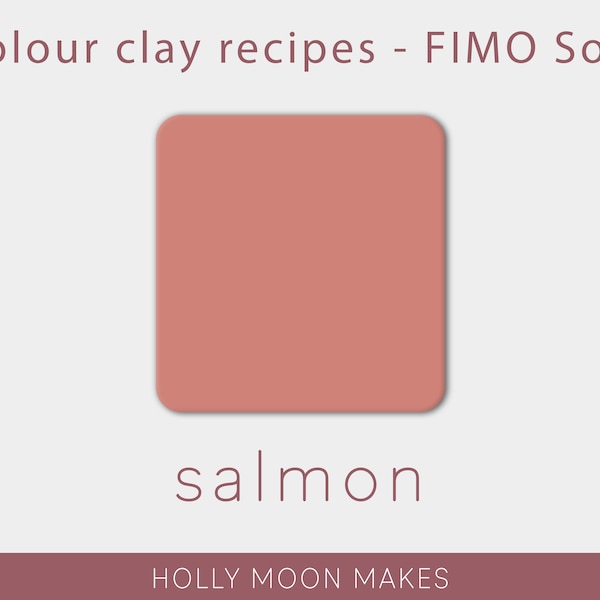 Recette de couleur d'argile polymère - FIMO Soft - Saumon - Mélange de couleurs d'argile - Palette en sourdine - Recette de couleur d'argile rose pêche