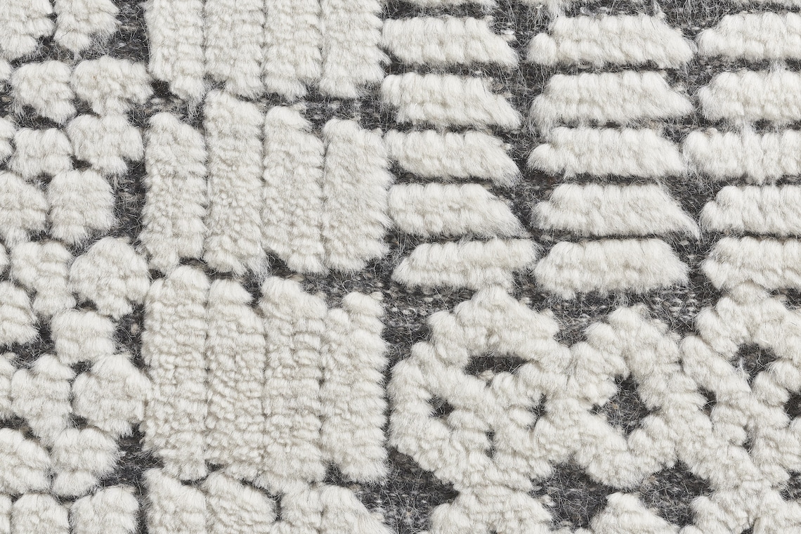 Hand Knotted Wool Ivory Contemporary Geometric Transitional Etsy