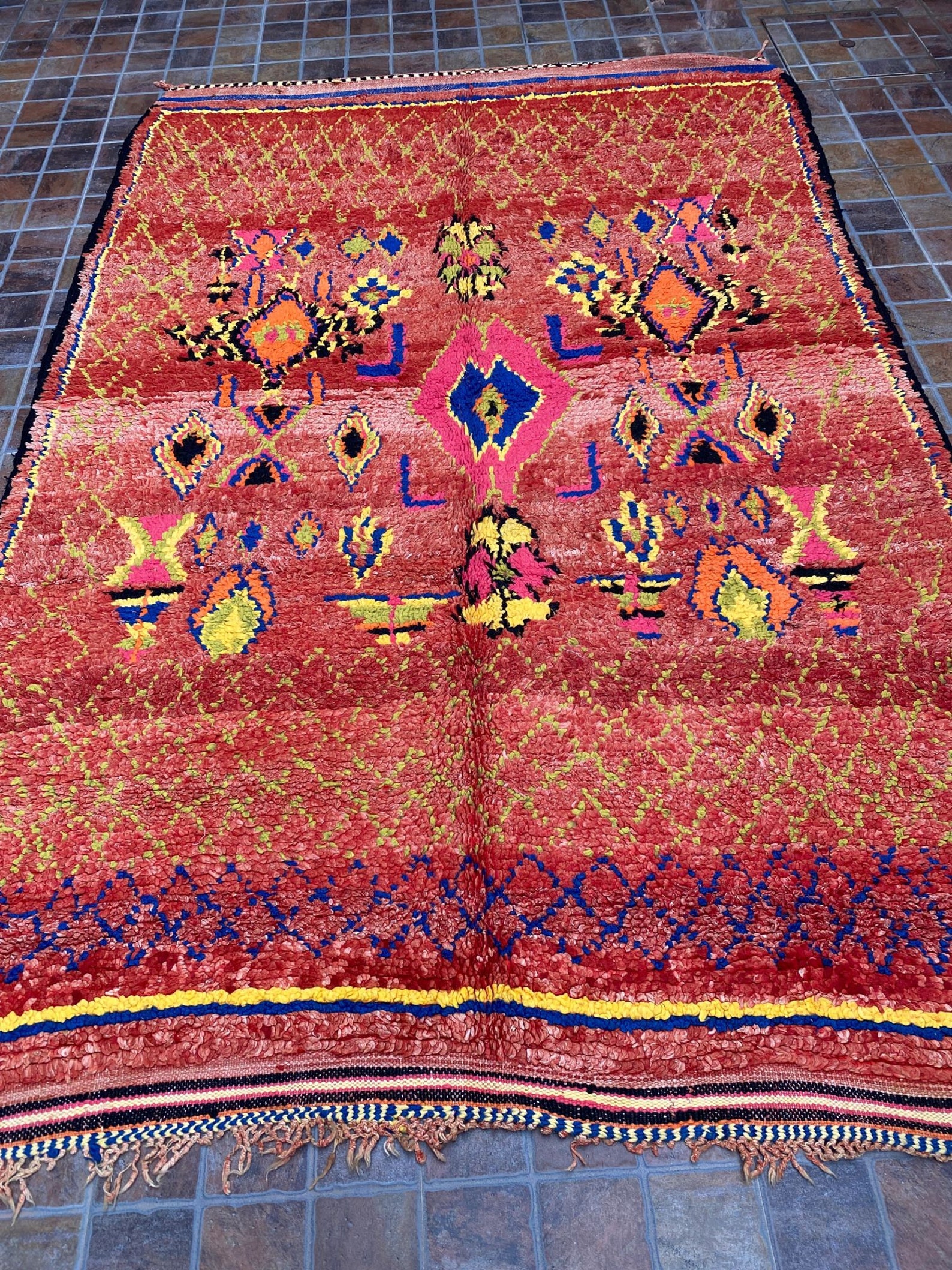 Vintage Moroccan Carpet Boujaad Rug Handmade Morocco Rug Etsy