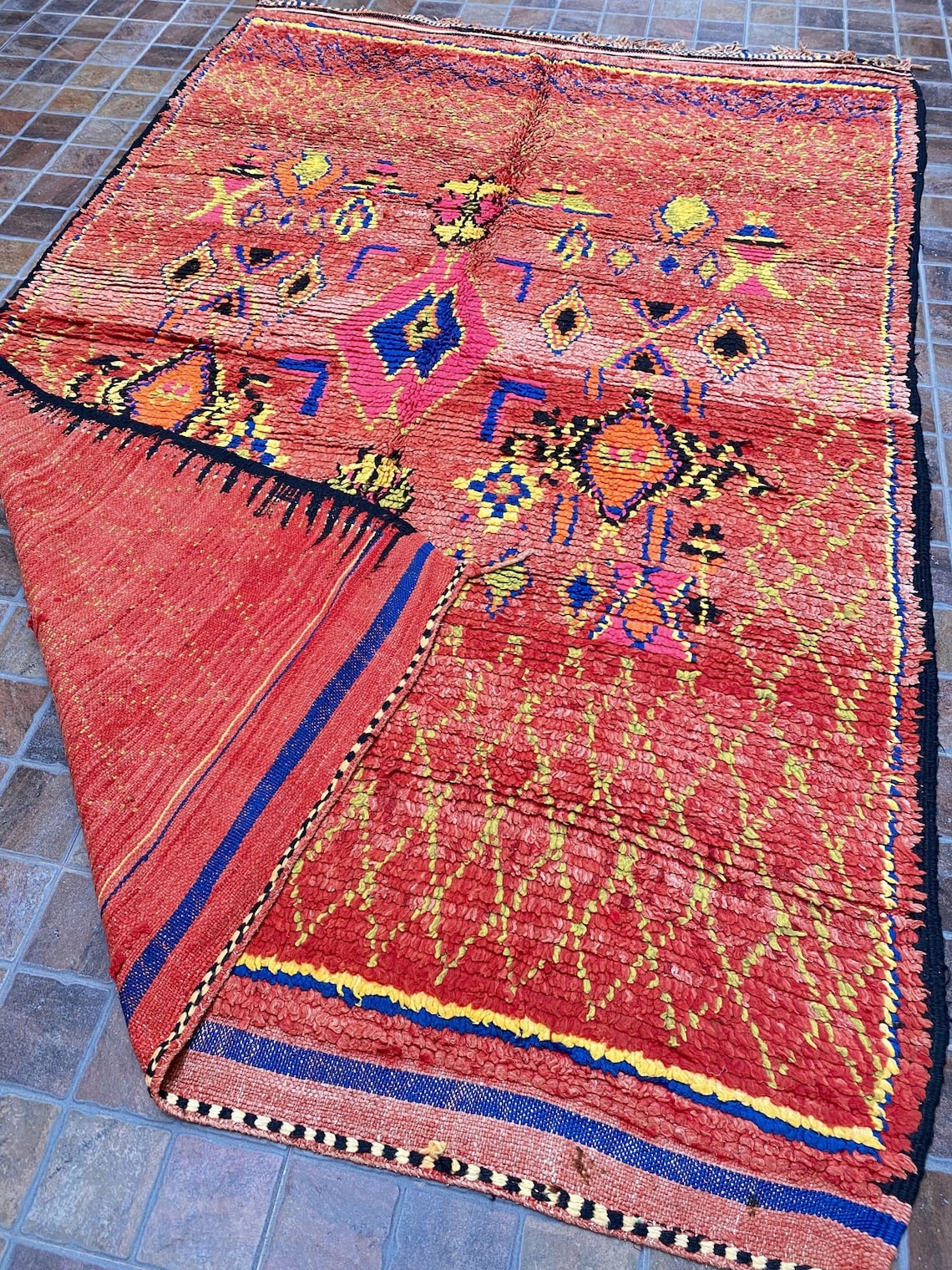 Vintage Moroccan Carpet Boujaad Rug Handmade Morocco Rug Etsy