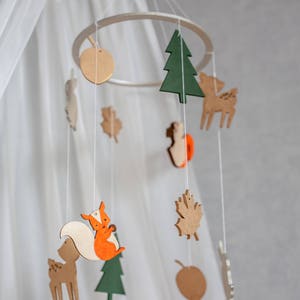 Forest mobile Baby mobile woodland Forest theme nursery Squirrel baby mobile Deer mobile Woodland baby mobile Nature mobile image 3