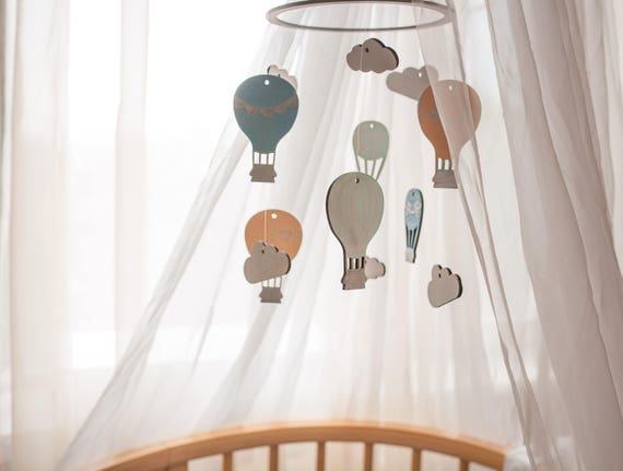Mobile Bebe Baby Mobile Hot Air Balloon Nursery Mobile Etsy