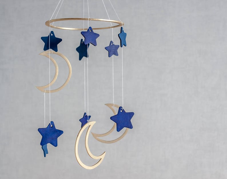 Celestial Moon Mobile for Boys Moon Baby Mobile Moon Etsy