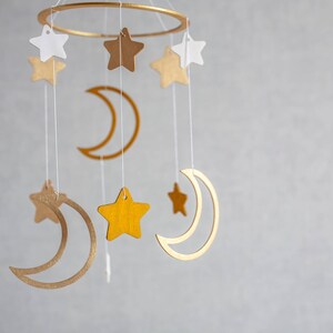 Baby mobile Moon Expecting mom gift Wooden mobile celestial Baby mobile star Crib mobile Baby mobile ideas Moon baby mobile image 4