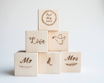 Custom wedding block - Personalized blocks Mr & Mrs - Wedding blocks gift - Wedding decor - Wooden blocks - Personalized blocks