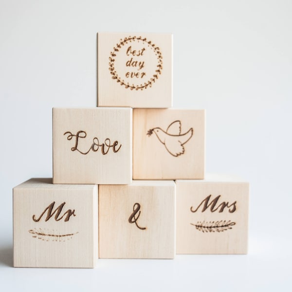 Custom wedding block - Personalized blocks Mr & Mrs - Wedding blocks gift - Wedding decor - Wooden blocks - Personalized blocks