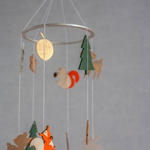 Forest mobile Baby mobile woodland Forest theme nursery Squirrel baby mobile Deer mobile Woodland baby mobile Nature mobile image 2