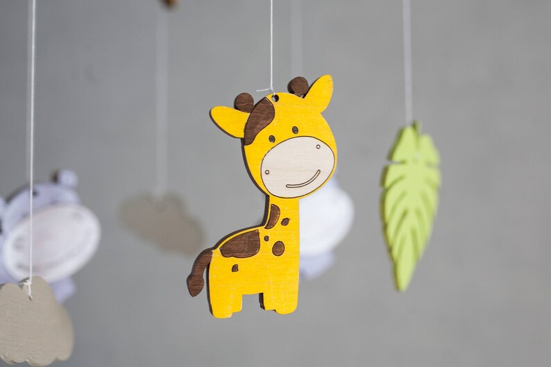 Hippo nursery mobile Giraffe mobile Jungle baby mobile Etsy
