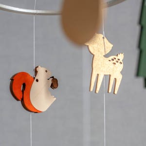 Forest mobile Baby mobile woodland Forest theme nursery Squirrel baby mobile Deer mobile Woodland baby mobile Nature mobile image 4