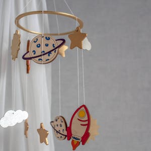 Ruimtebabymobiel - hemels - Planetenmobiel - Babymobiel ruimte - Ruimtemobiel - Ruimtethema mobiel - Wiegmobiele planeten