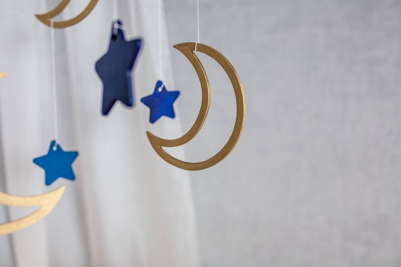 Celestial Moon mobile for boys Moon baby mobile Moon Etsy