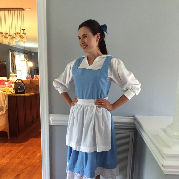 Belle Blue Dress Costume for Adult Woman, Girls, Toddler, or Infant/Baby