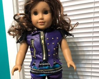 Mal Descendants 18 inch 18&quot; Doll Costume Outfit Dress Vest Baby Girl Doll