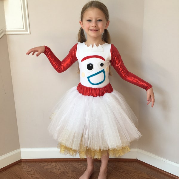 Custom Toy Story 4 Forky Costume and Tulle Tutu for Infant, Baby, Toddler, Girls, Teen, Women