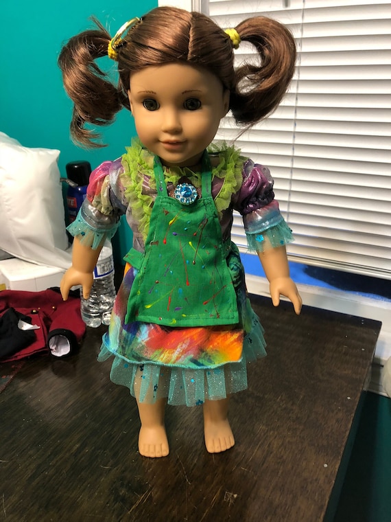 Descendants Uma custom american girl doll blue hair and brown eyes