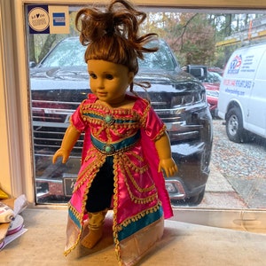 Jasmine Aladdin Live Action 18 inch 18&quot; Doll Costume Outfit Dress Ballgown Gown Baby Girl Doll Pink Purple