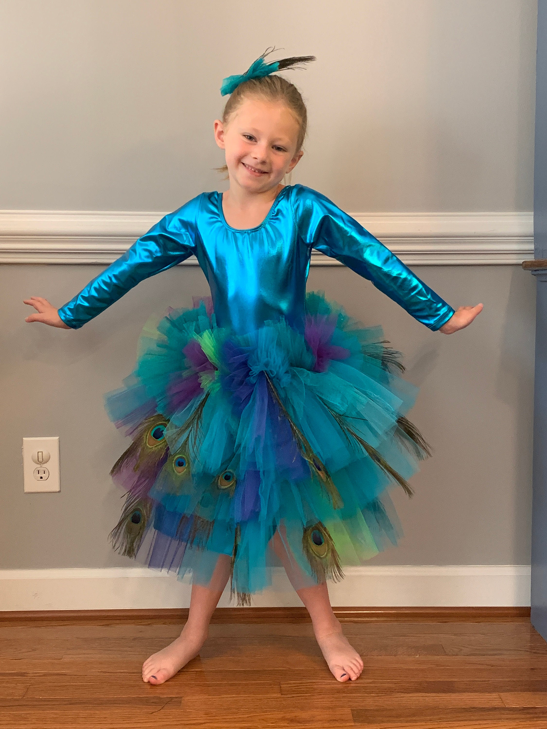 Peacock Feather Costume for Halloween Dance Ice Skating for | Etsy