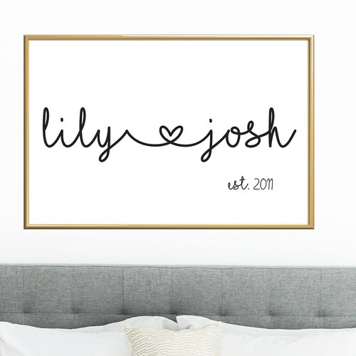 Personalized Couples Wall Art Personalised Couples Wall Etsy