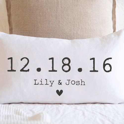 Custom Wedding Date Pillow Personalized Wedding Gifts Etsy