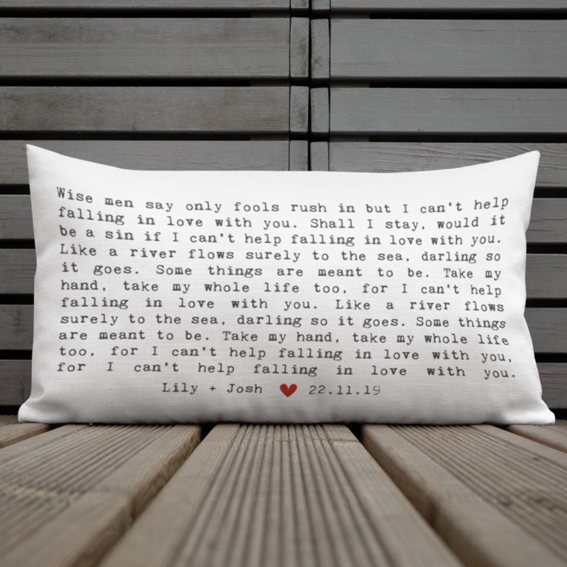 Personalized song lyric pillow Custom song lyrics pillow Etsy