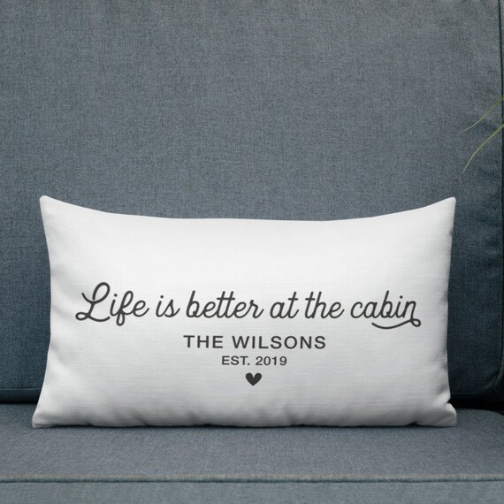 Personalized Cabin Throw Pillows Personalized Pillow Cabin Etsy