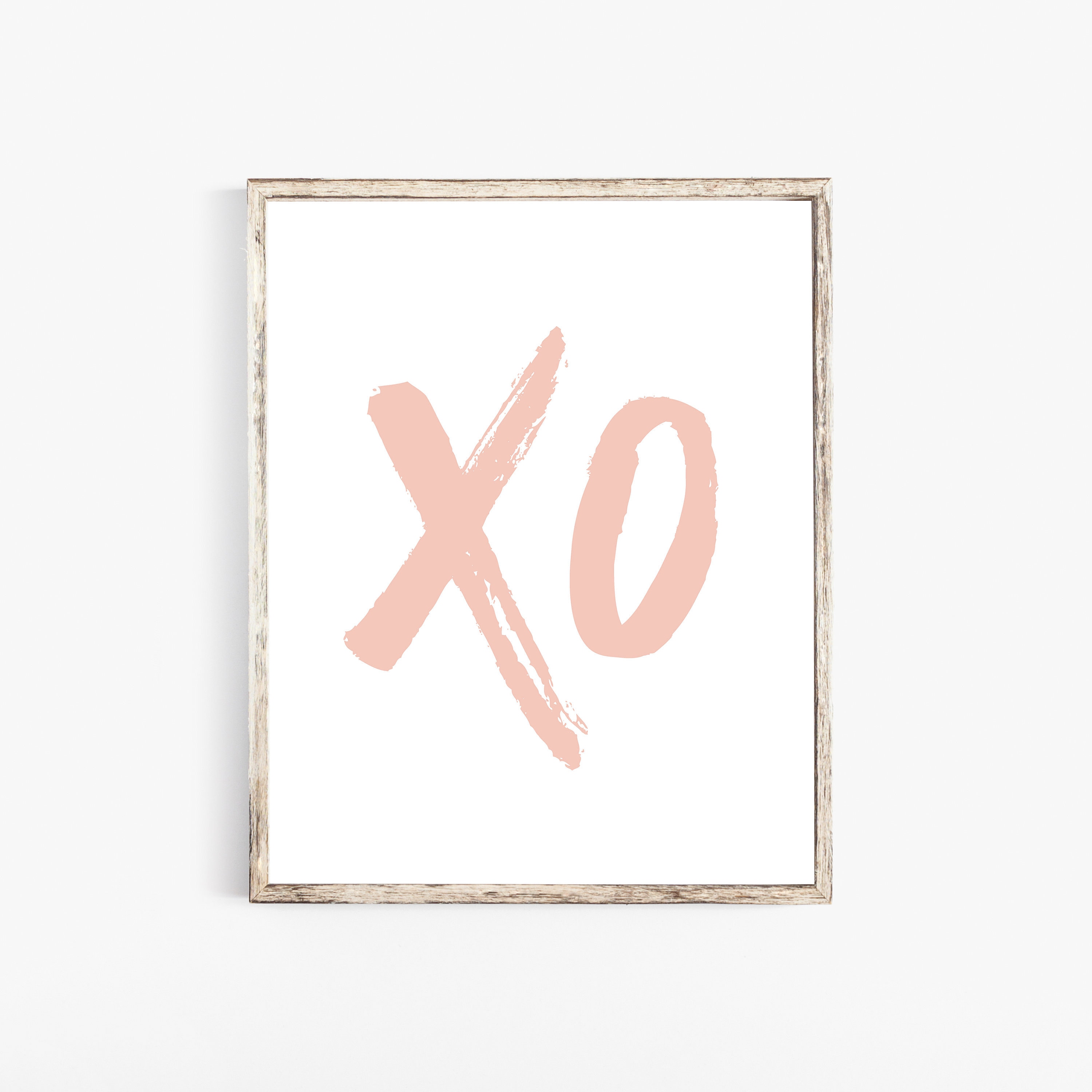 Peach wall art XOXO decor Pink xoxo decor Pink wall art xo Etsy