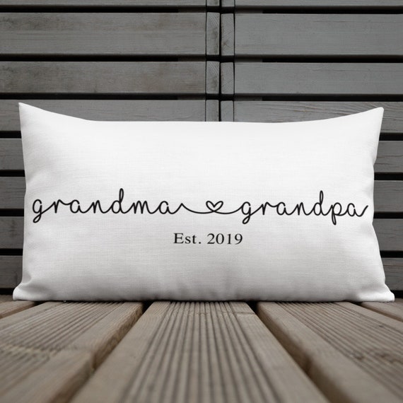 grandpa pillows New grandparents gift Grandma Est. 2020 Pillow New grandma