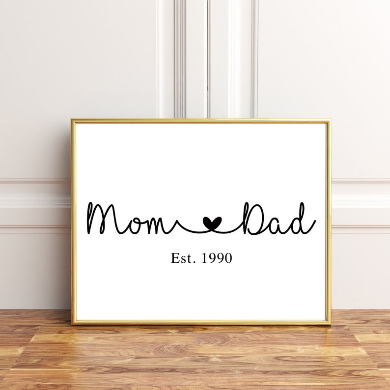 Mom dad gifts Mom dad print Anniversary gifts for couples