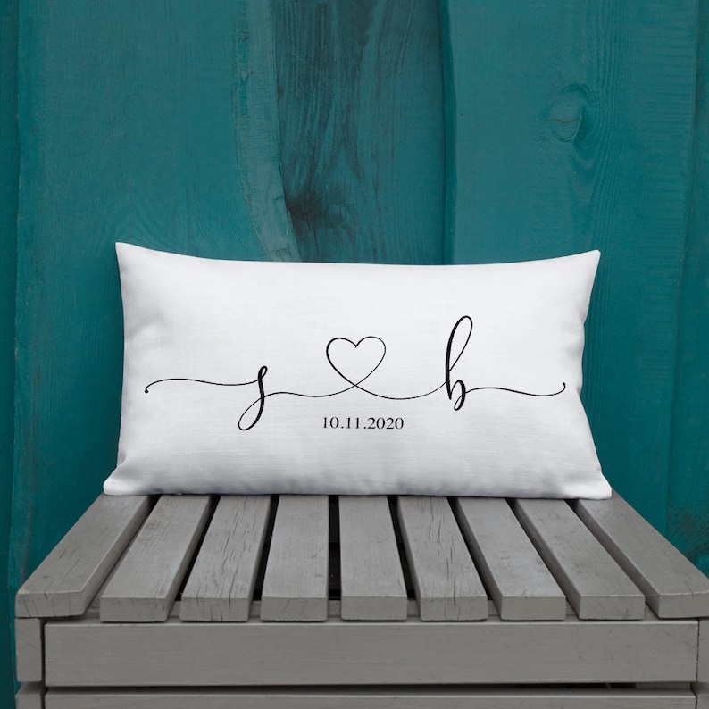 Gift for engaged couple Custom pillowcase Gay couple gift Romantic pillow Lesbian couple gifts Couple initials pillow Wedding gift