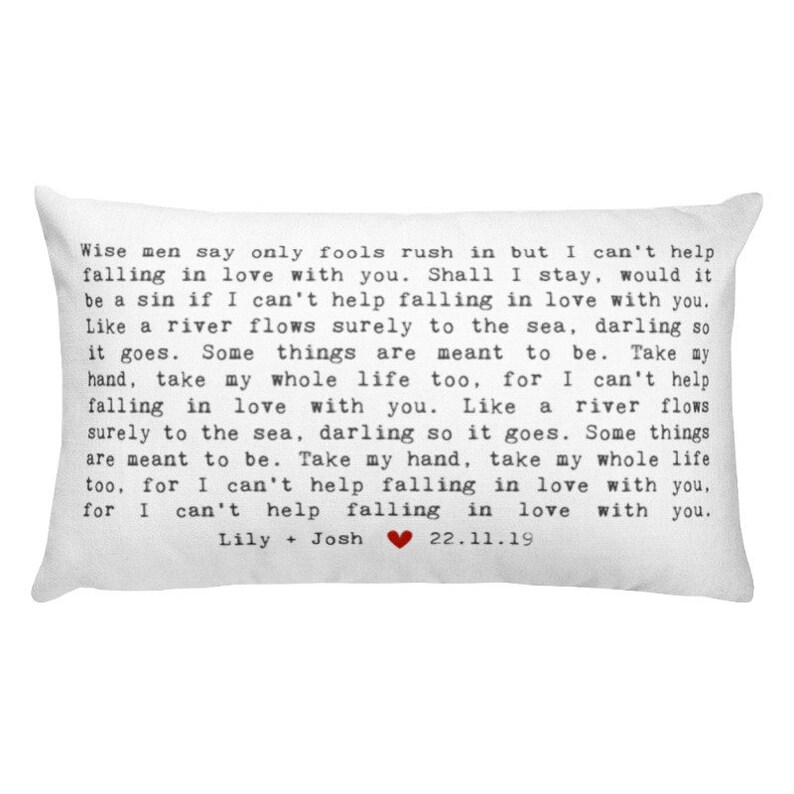 Personalized Song Lyric Pillow Custom Song Lyrics Pillow Etsy