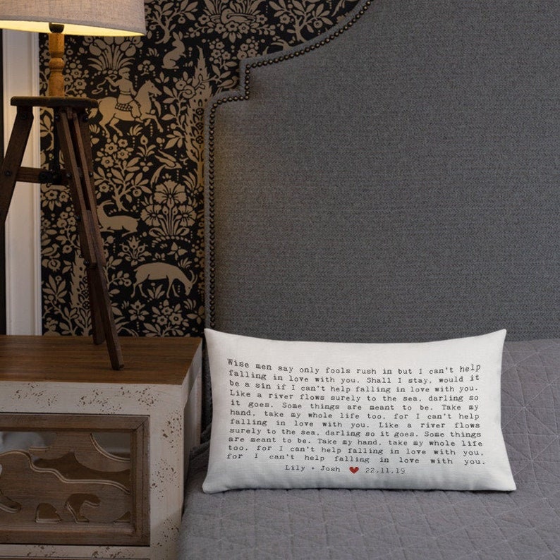 Personalized Song Lyric Pillow Custom Song Lyrics Pillow Etsy