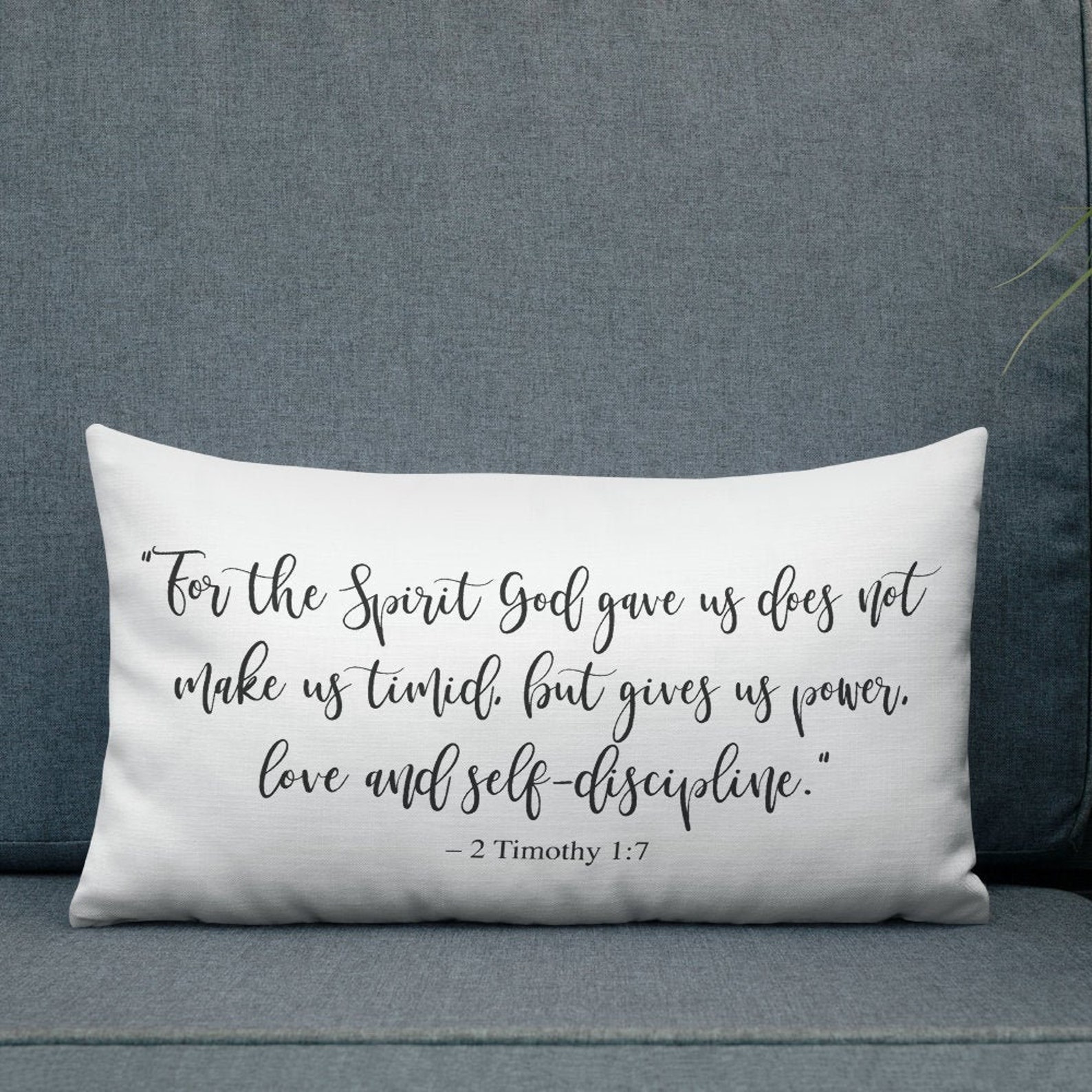 Bible verse pillow cover 2 timothy 1 7 scripture pillow For Etsy